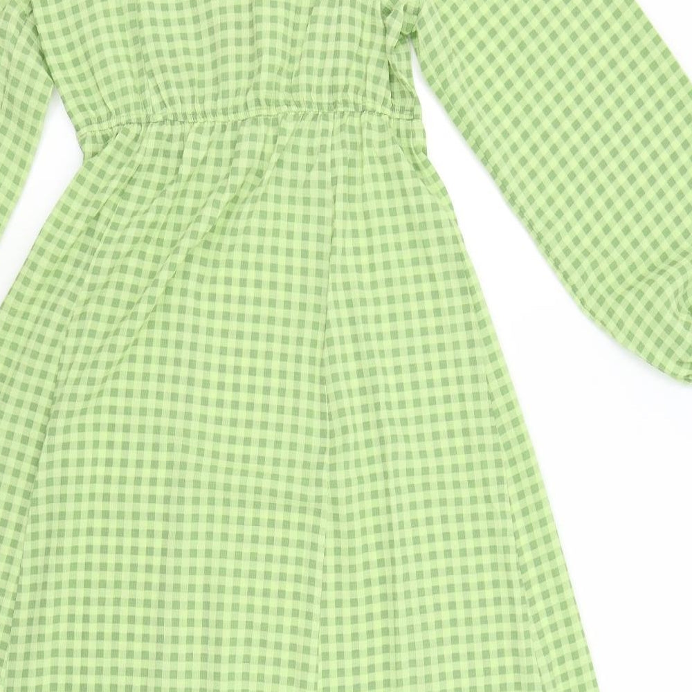 ASOS Womens Green Check  Maxi  Size 8