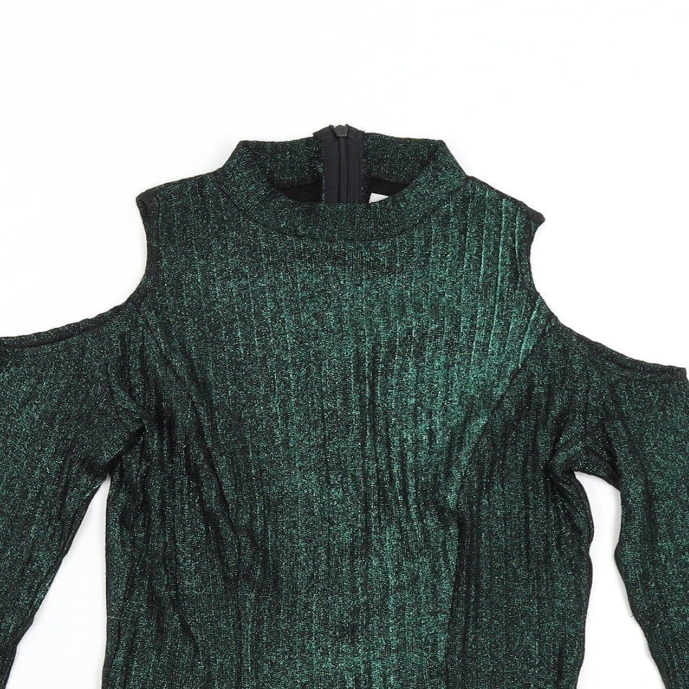 Jovonna Womens Green  Knit Pullover Jumper Size 8