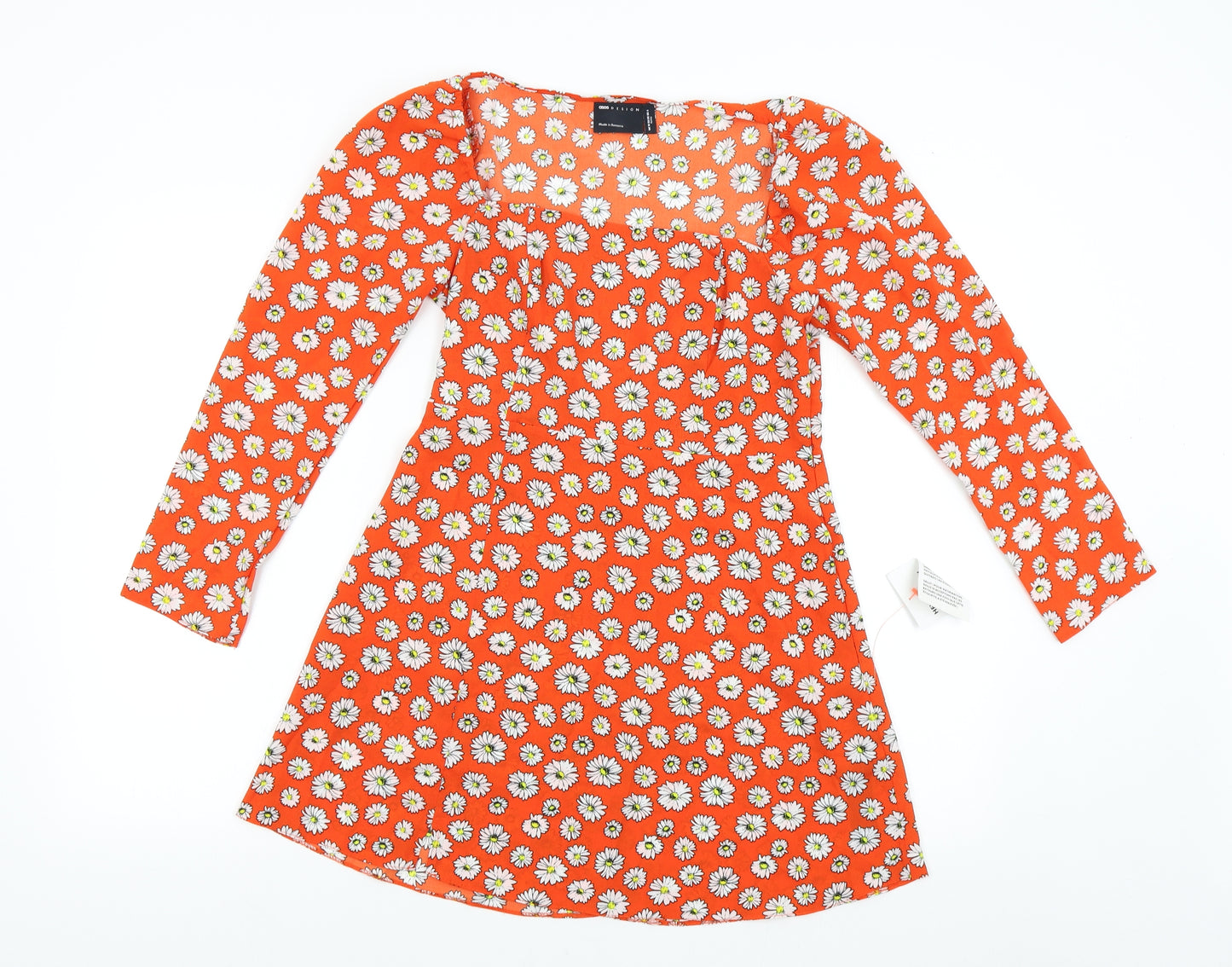 ASOS Womens Red Floral  Tunic Blouse Size 10
