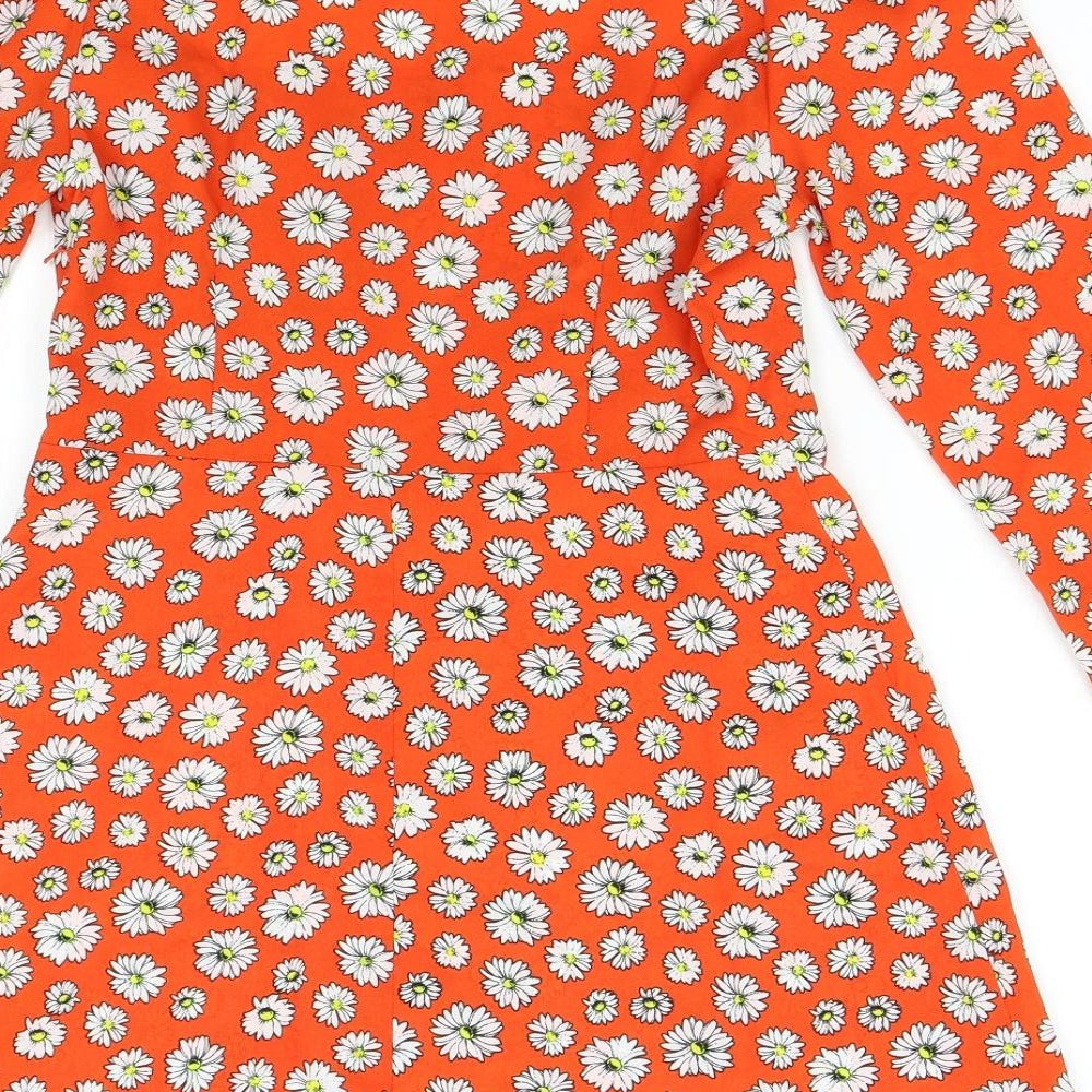 ASOS Womens Red Floral  Tunic Blouse Size 10