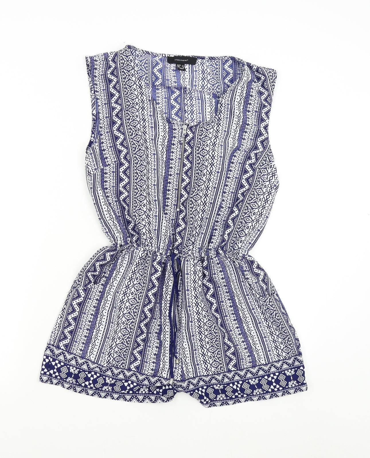 Primark Womens Blue Geometric  Jumpsuit One-Piece Size 12