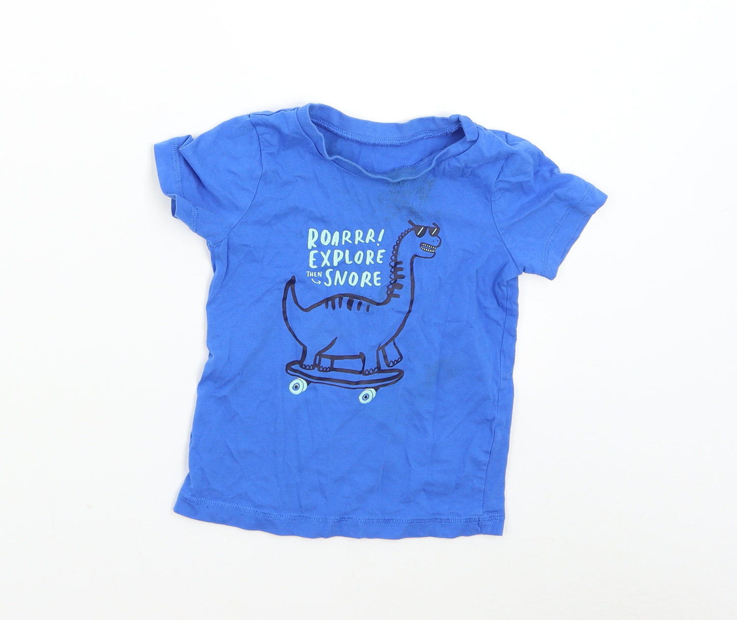 George Boys Blue   Basic T-Shirt Size 2-3 Years  - Dinosaur