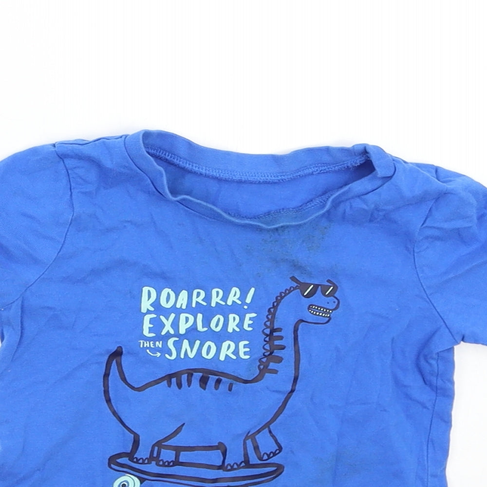 George Boys Blue   Basic T-Shirt Size 2-3 Years  - Dinosaur