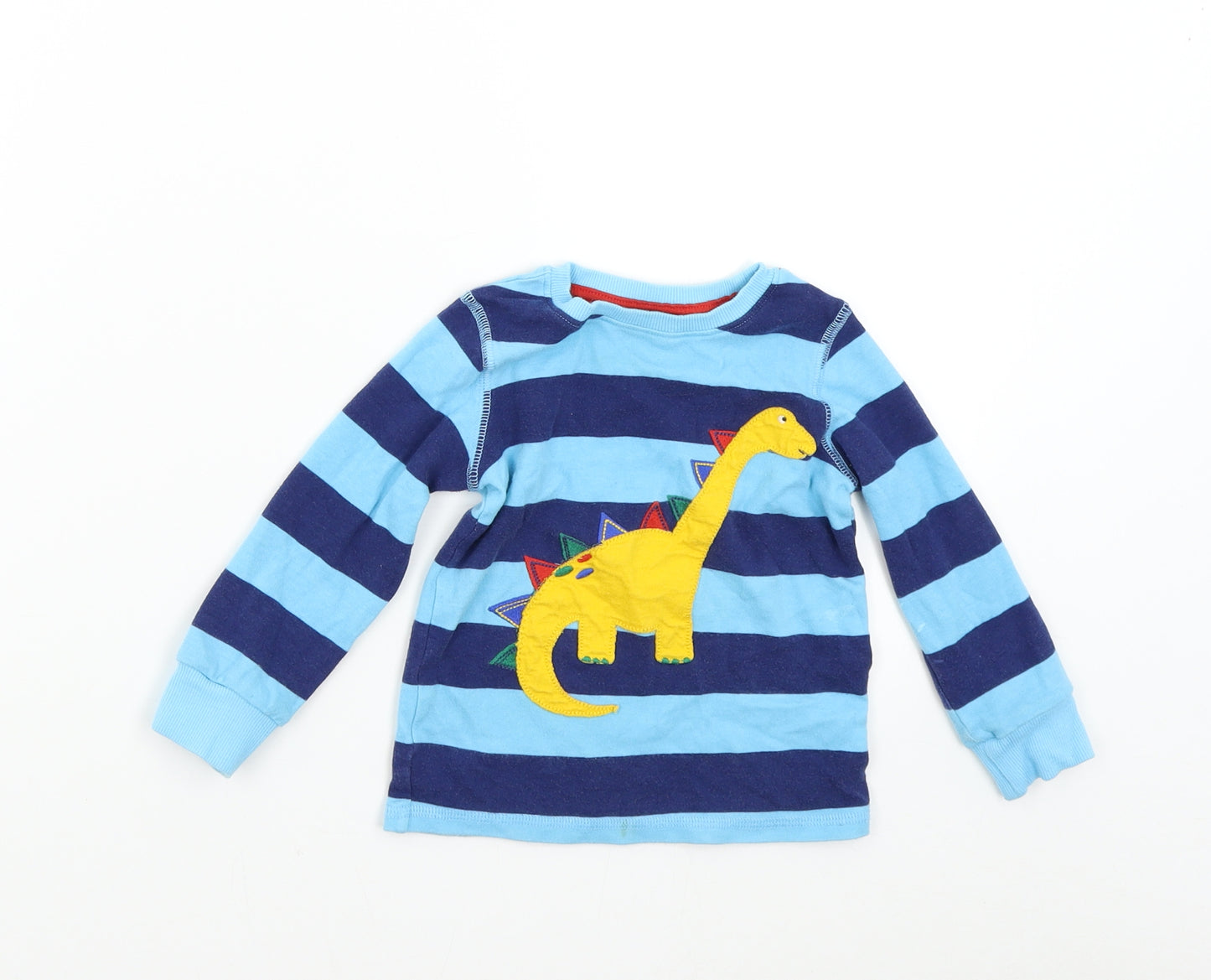 NEXT Boys Blue Striped  Basic T-Shirt Size 2-3 Years  - Dinosaur