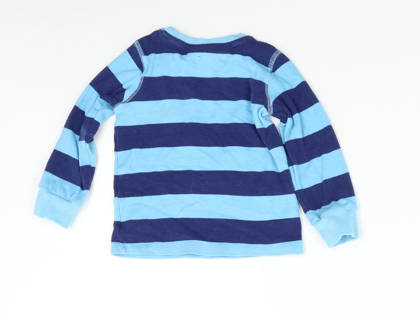 NEXT Boys Blue Striped  Basic T-Shirt Size 2-3 Years  - Dinosaur