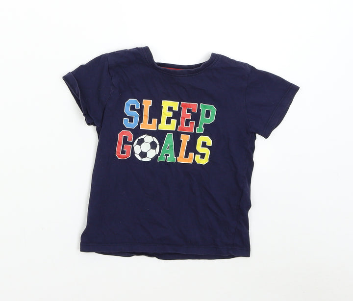 Jeff & Co Boys Blue Solid Pyjama Top Size 2-3 Years - Football Sleep Goals