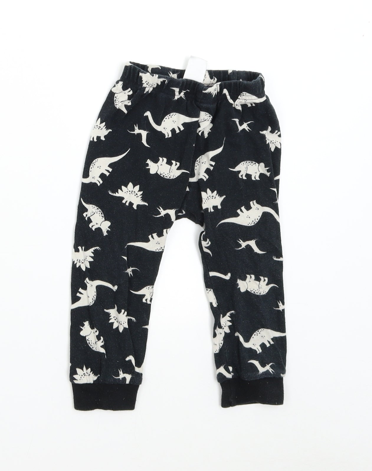 Matalan Boys Black   Sweatpants Trousers Size 2-3 Years - Dinosaurs