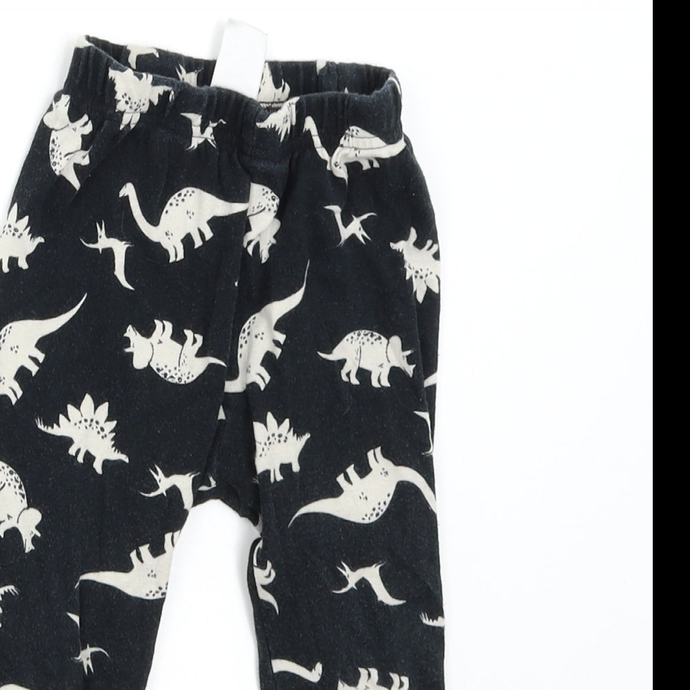 Matalan Boys Black   Sweatpants Trousers Size 2-3 Years - Dinosaurs