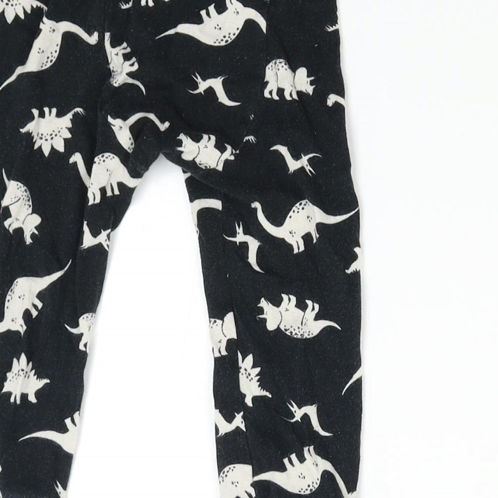Matalan Boys Black   Sweatpants Trousers Size 2-3 Years - Dinosaurs