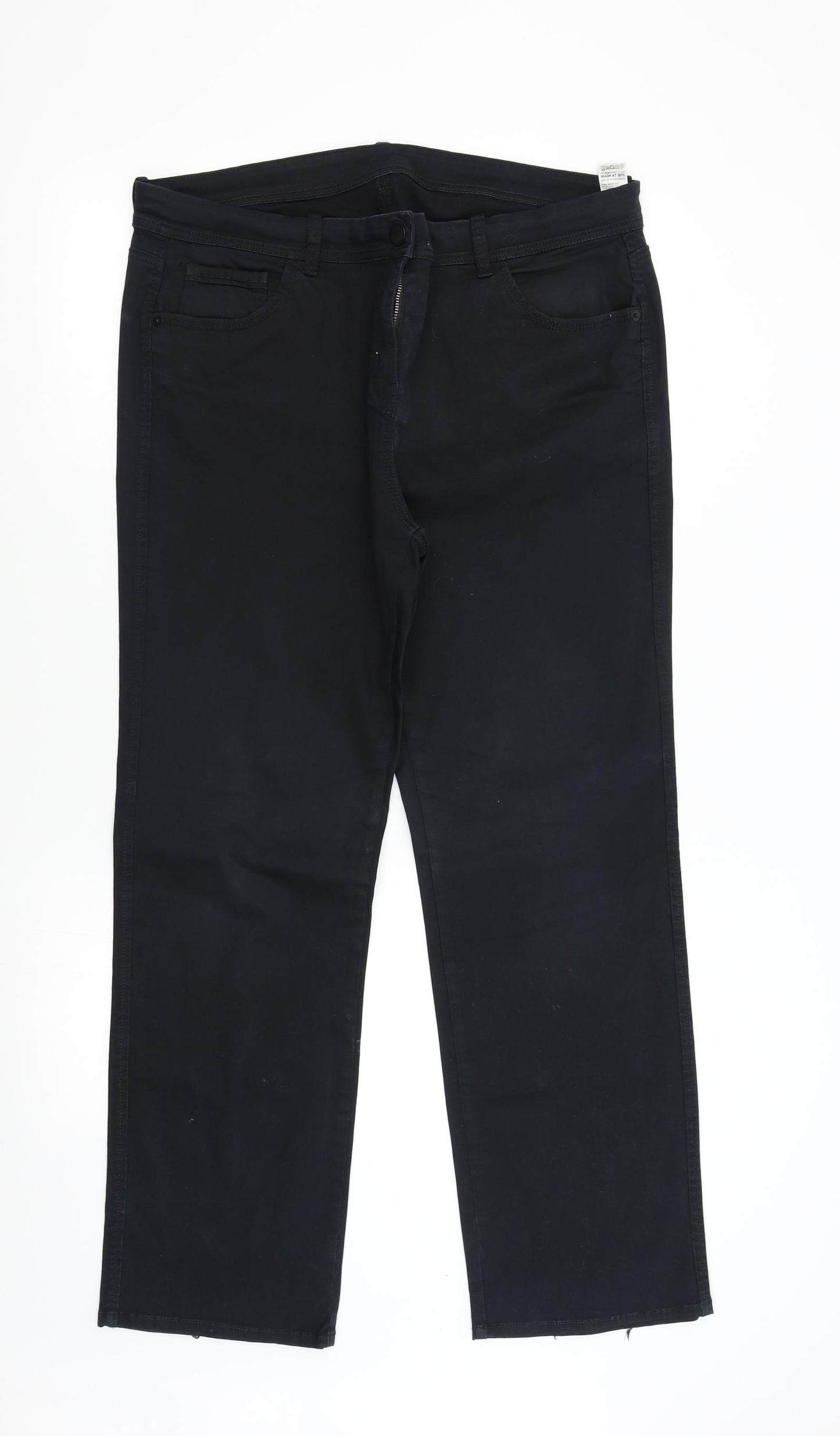 M&S Womens Black   Trousers  Size 18 L29 in