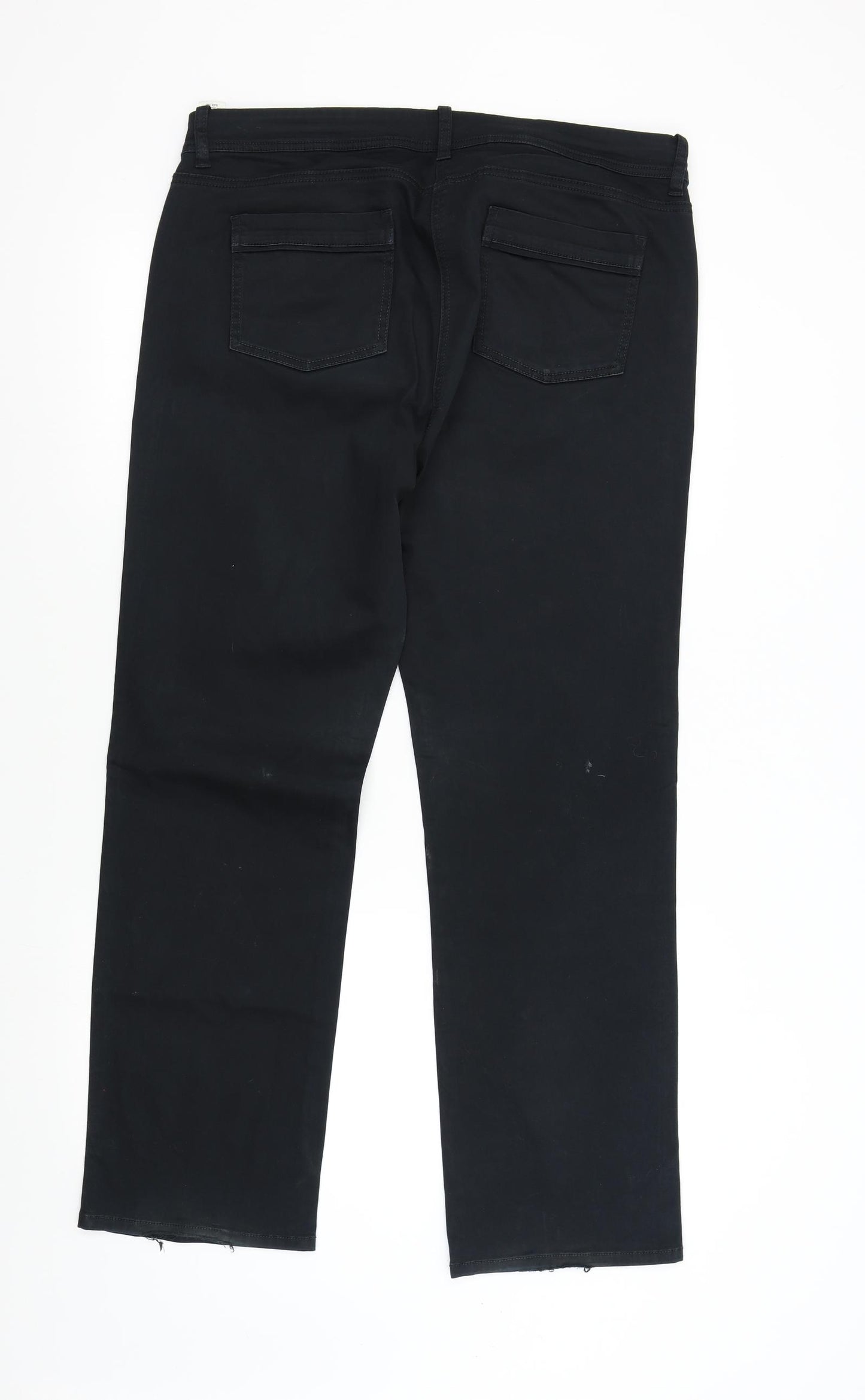 M&S Womens Black   Trousers  Size 18 L29 in