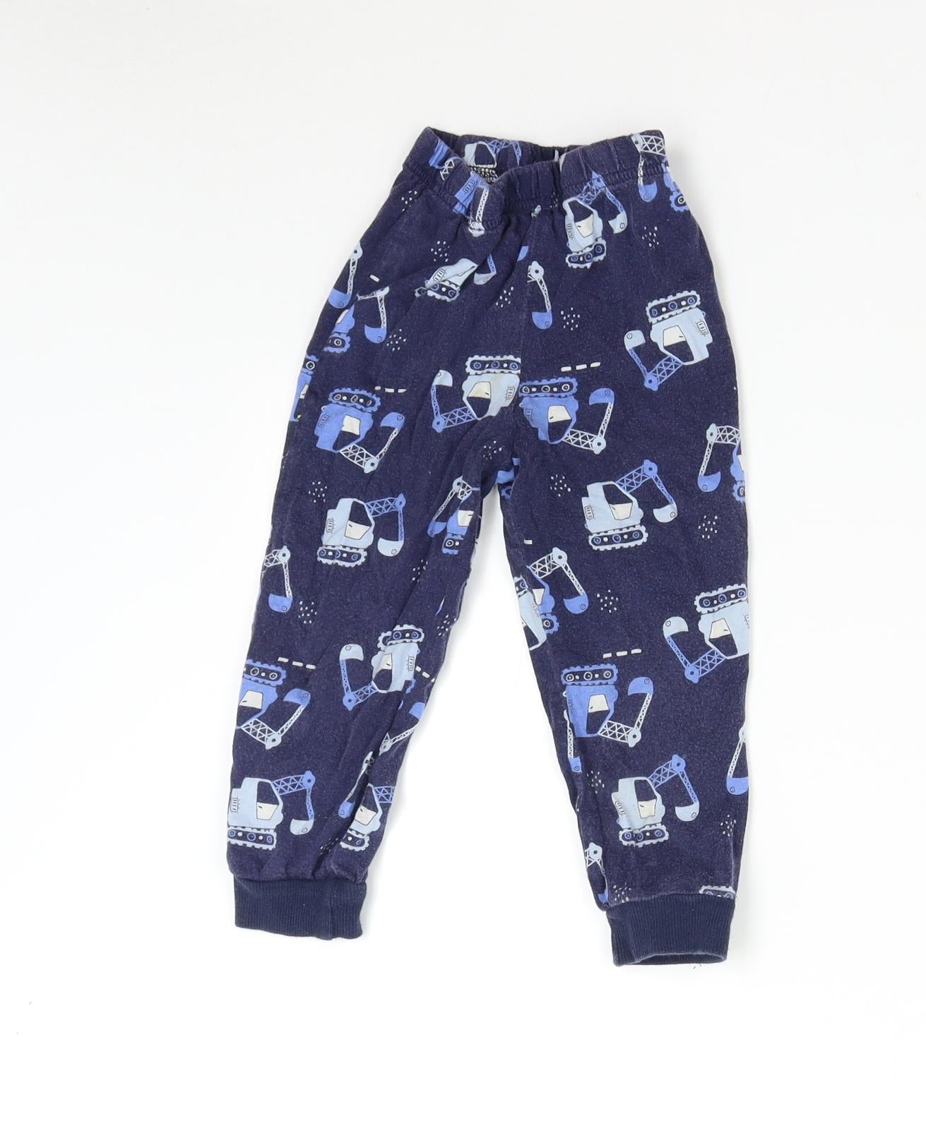 Matalan Boys Blue Solid   Pyjama Pants Size 2-3 Years  - Diggers