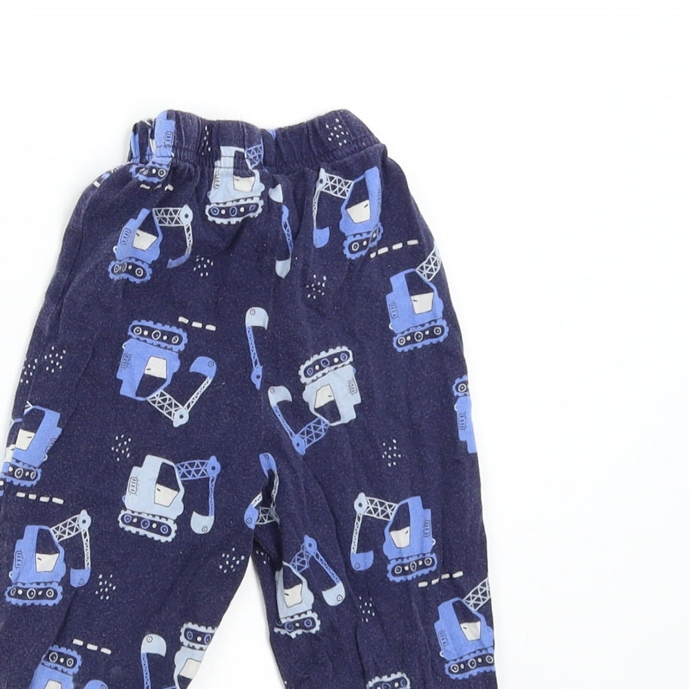 Matalan Boys Blue Solid   Pyjama Pants Size 2-3 Years  - Diggers
