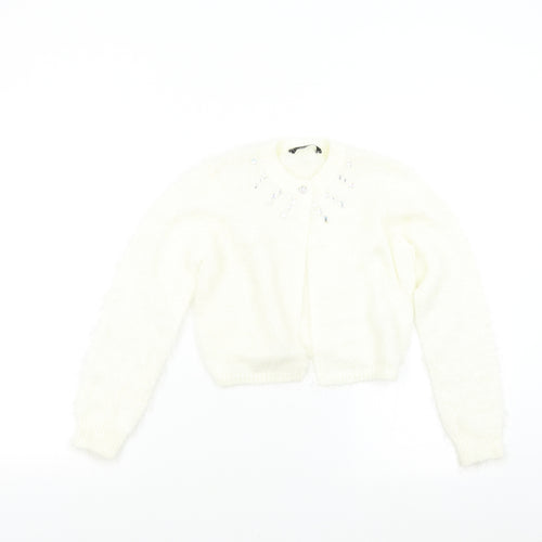 George Boys Ivory  Knit Cardigan Jumper Size 9-10 Years