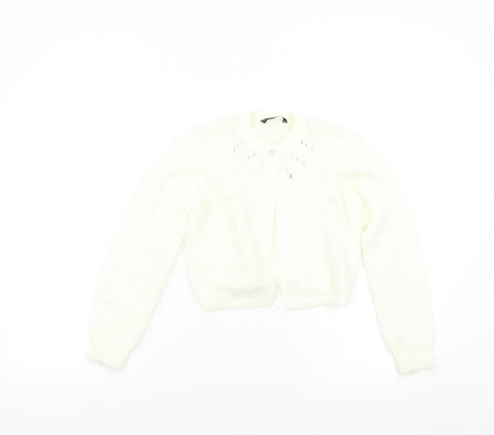 George Boys Ivory Knit Cardigan Jumper Size 9-10 Years