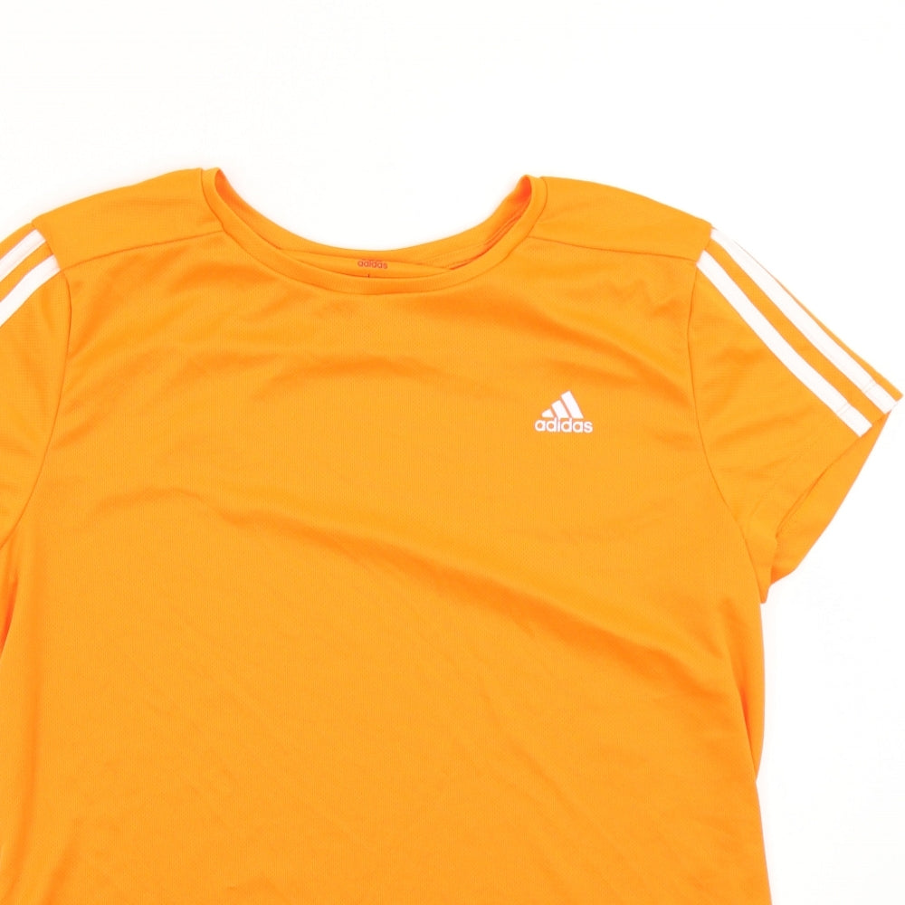 adidas Boys Orange   Basic T-Shirt Size 16 Years