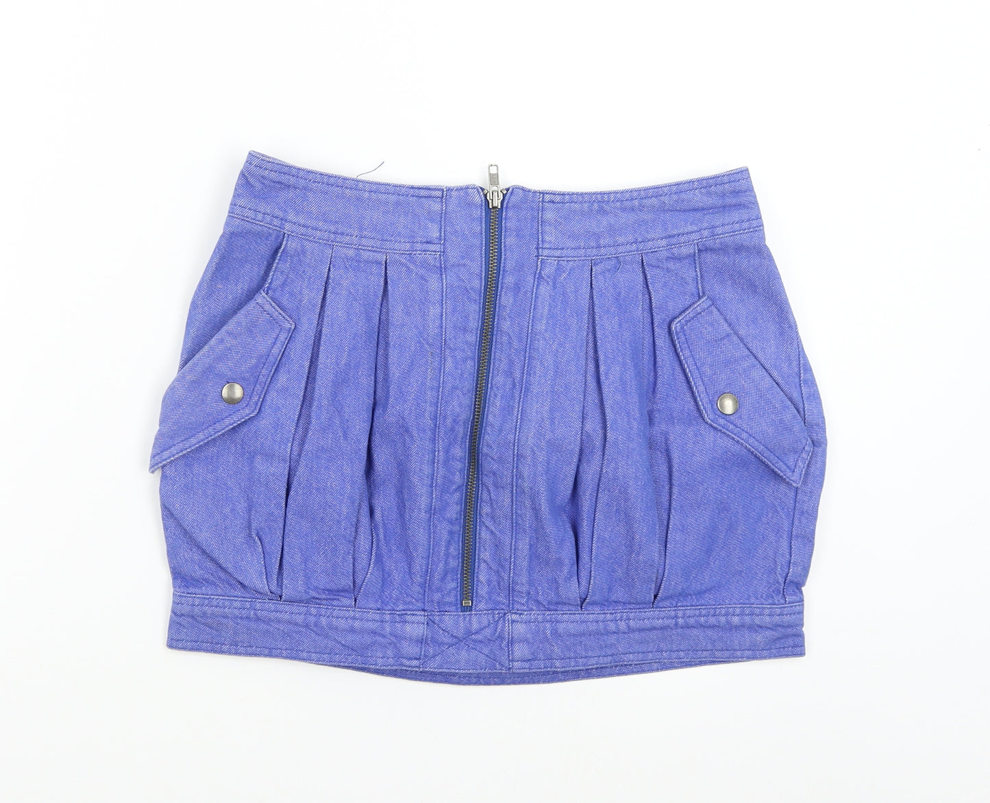 Topshop Womens Blue  Denim Mini Skirt Size 10