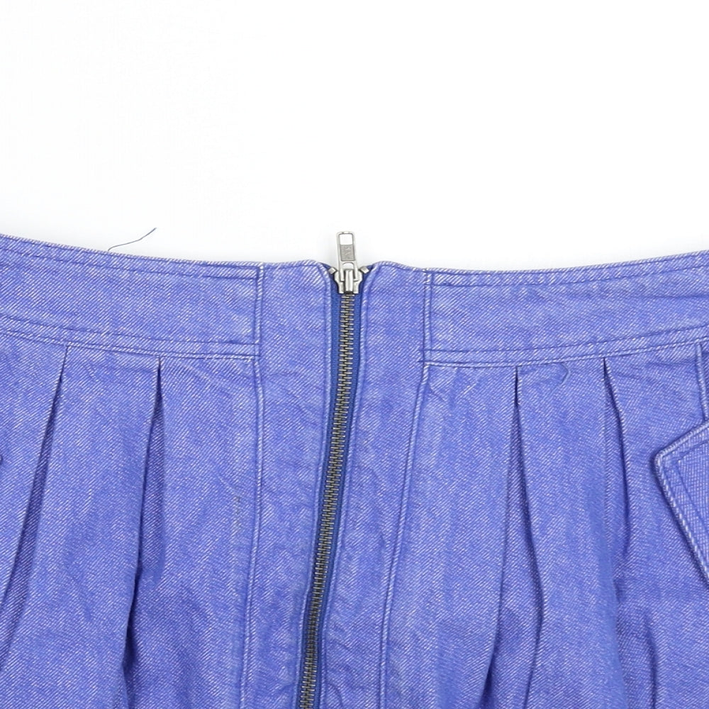 Topshop Womens Blue  Denim Mini Skirt Size 10