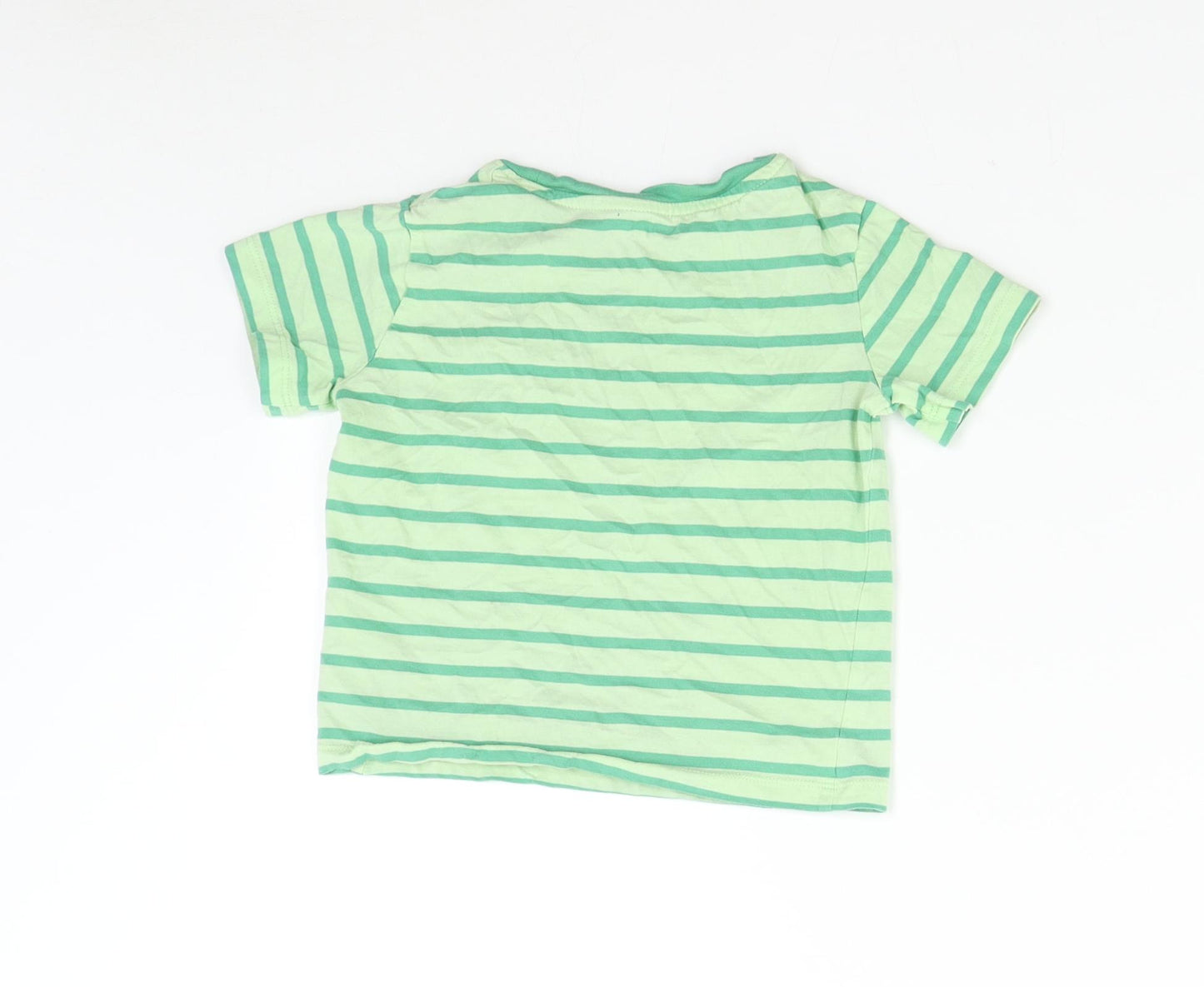 H&M Boys Green Striped  Basic T-Shirt Size 2-3 Years