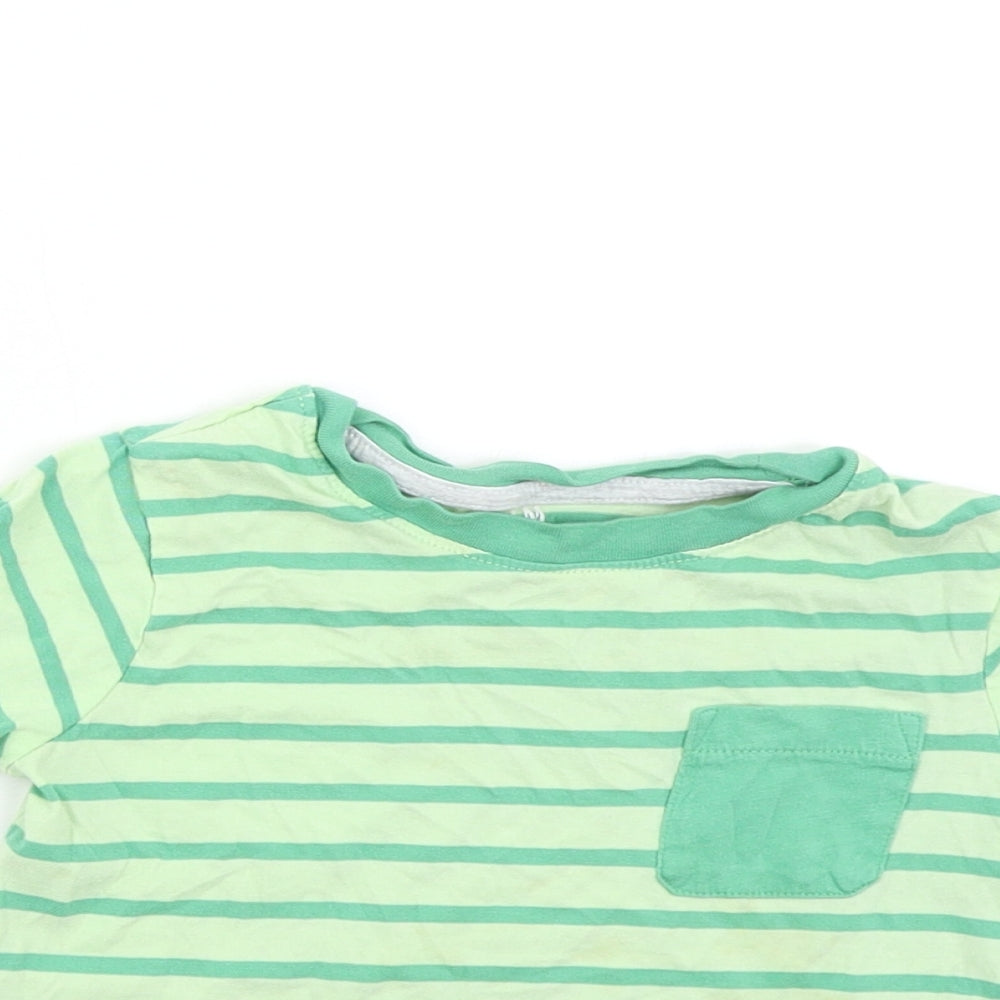 H&M Boys Green Striped  Basic T-Shirt Size 2-3 Years