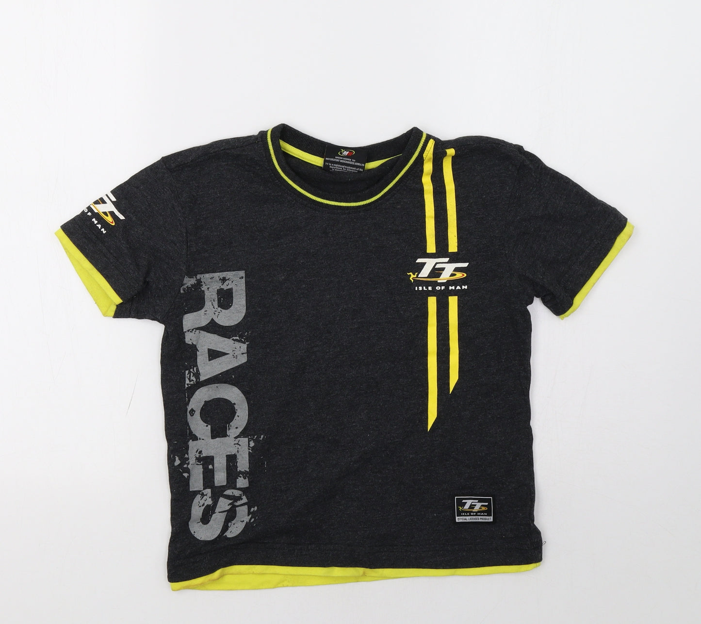 isle of man Boys Grey   Basic T-Shirt Size 5-6 Years