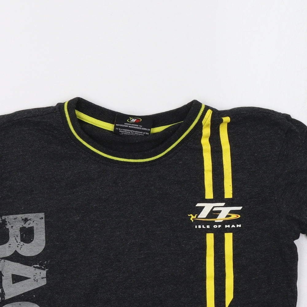 isle of man Boys Grey   Basic T-Shirt Size 5-6 Years