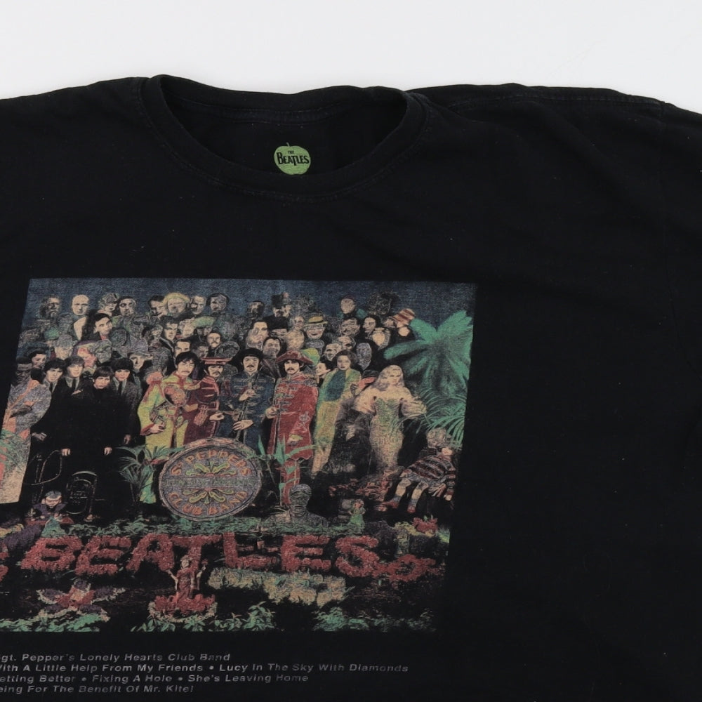 Gildan Mens Black    T-Shirt Size 2XL  - The beatles