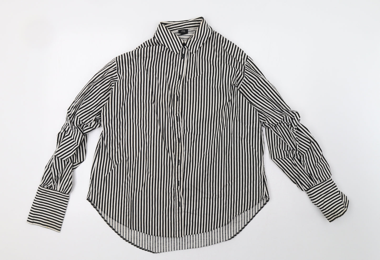River Island Womens Black Striped  Basic Button-Up Size S