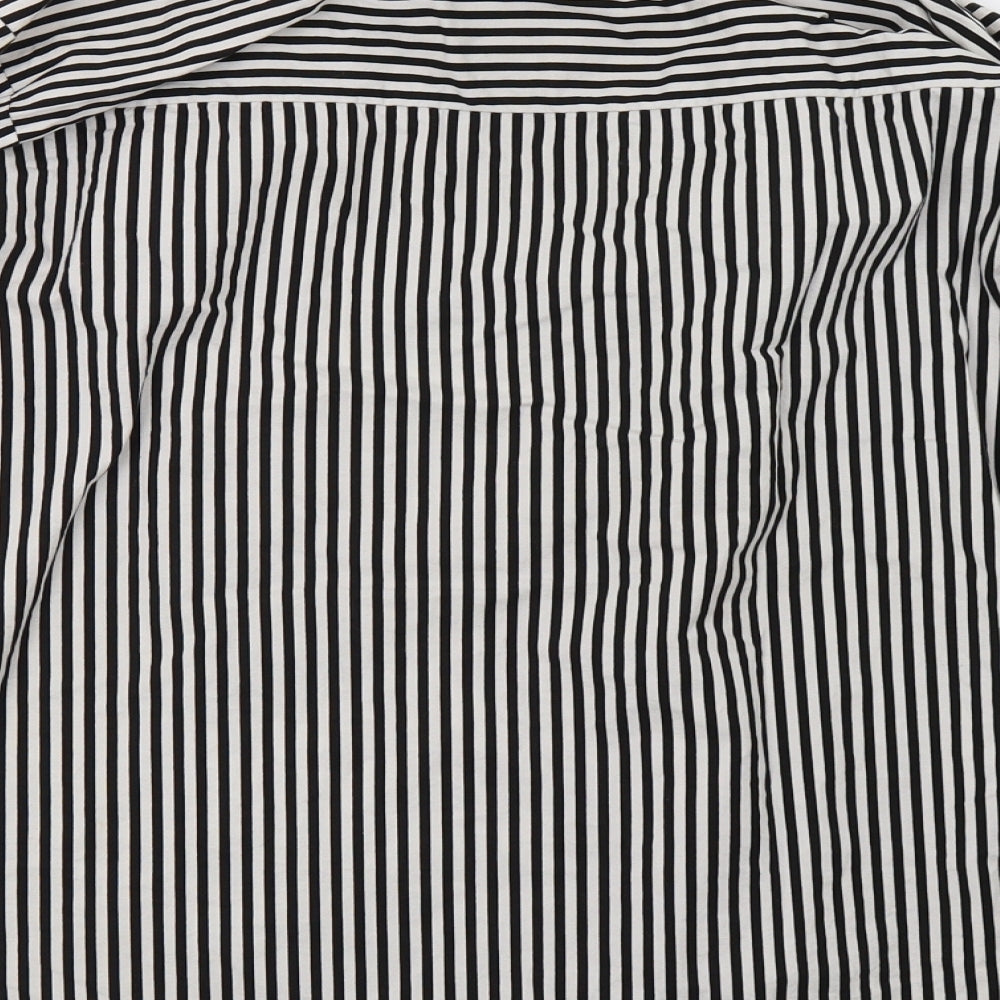 River Island Womens Black Striped  Basic Button-Up Size S