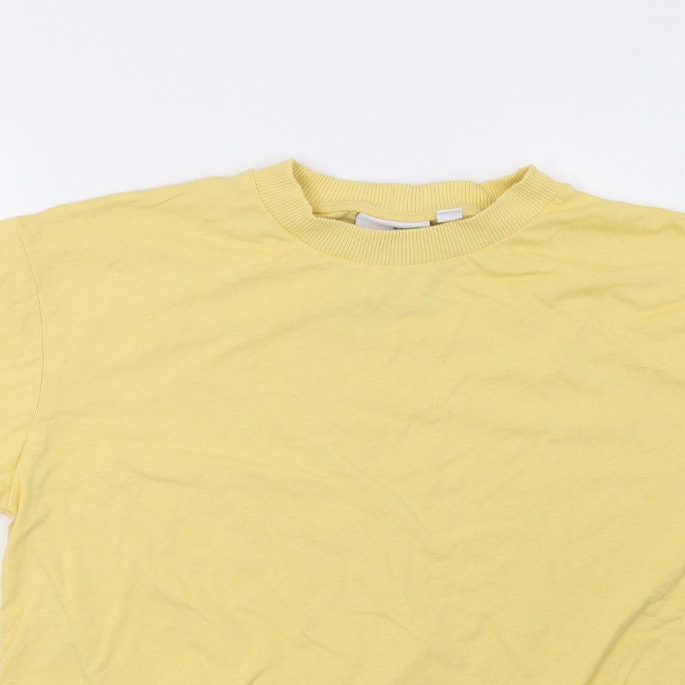 COLLUSION Womens Yellow   Basic T-Shirt Size 10
