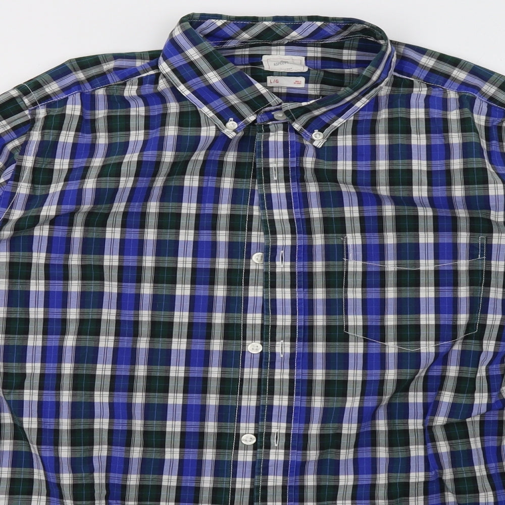 Gap Mens Blue Check   Polo Size L