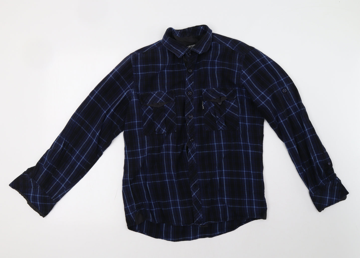 Lambretta Mens Blue Check   Polo Size M