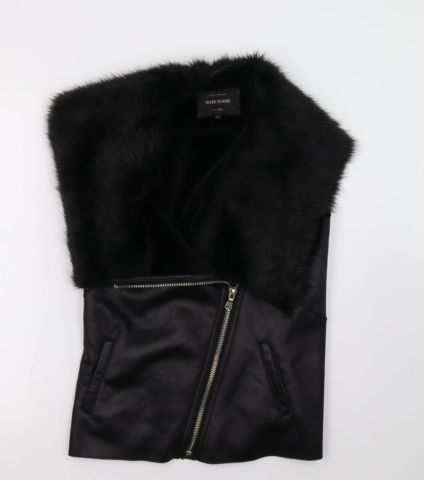 River Island Womens Black   Gilet Jacket Size 10