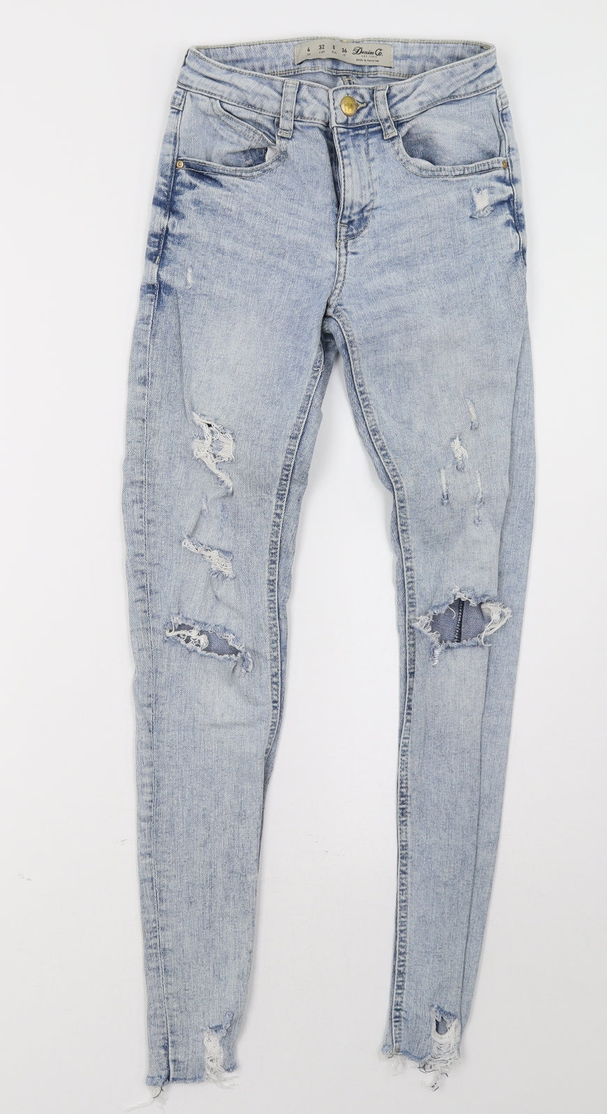 Primark Womens Blue  Denim Skinny Jeans Size 4 L28 in