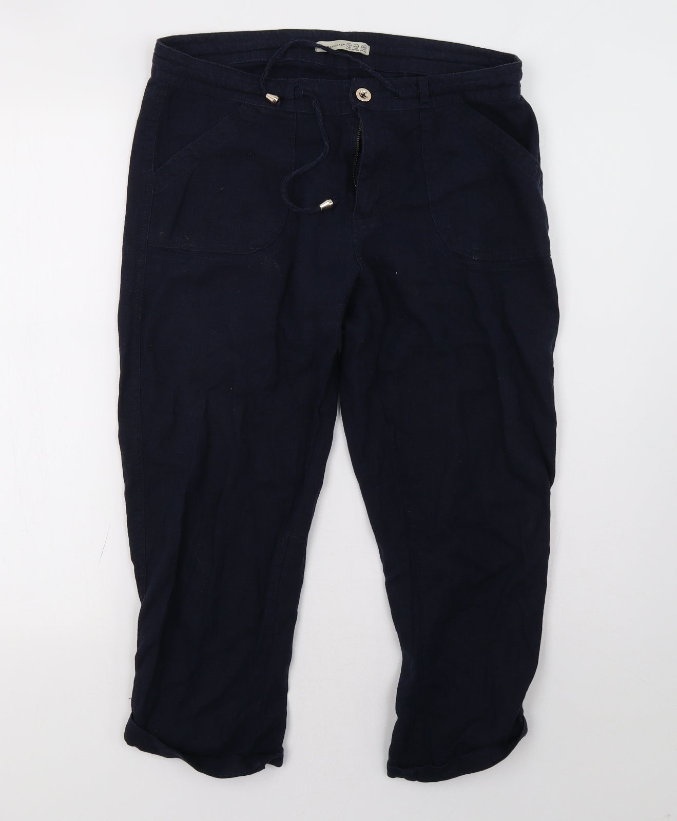 Primark Womens Blue   Cropped Trousers Size 12 L24 in