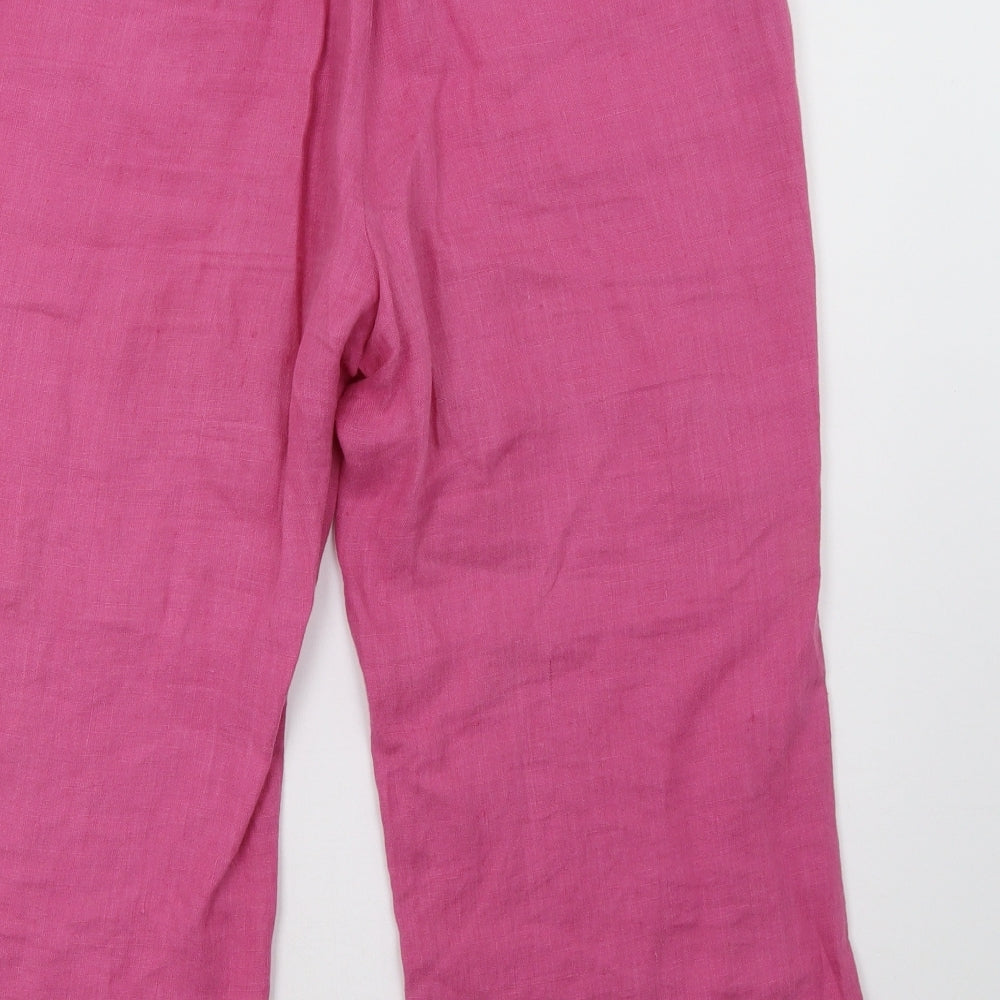 Marks and Spencer Womens Pink   Cropped Trousers Size 12 L23 in
