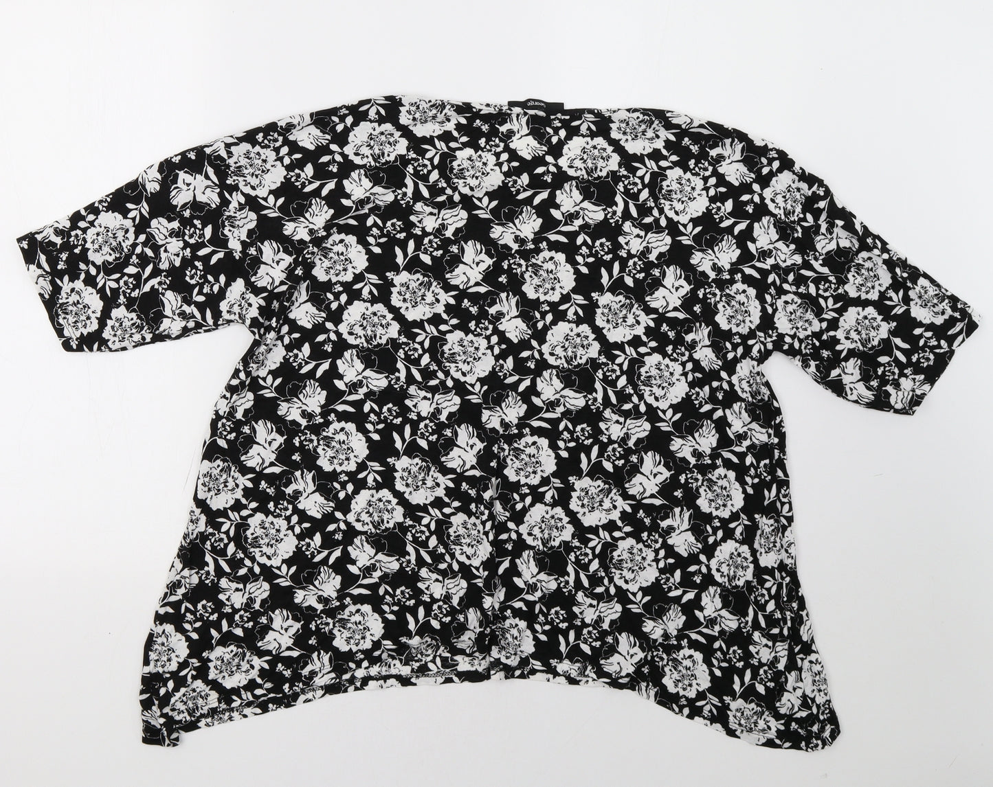 George Womens Black Floral  Basic T-Shirt Size 18