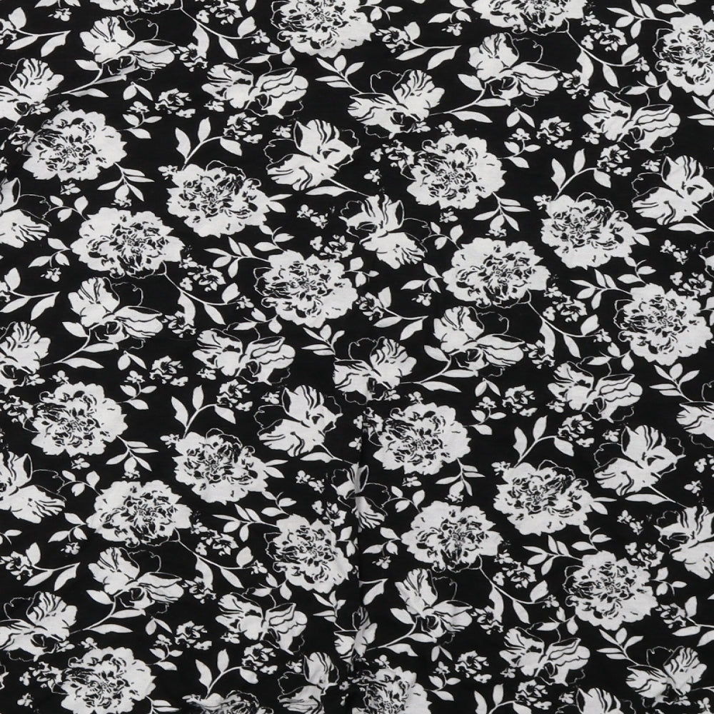 George Womens Black Floral  Basic T-Shirt Size 18