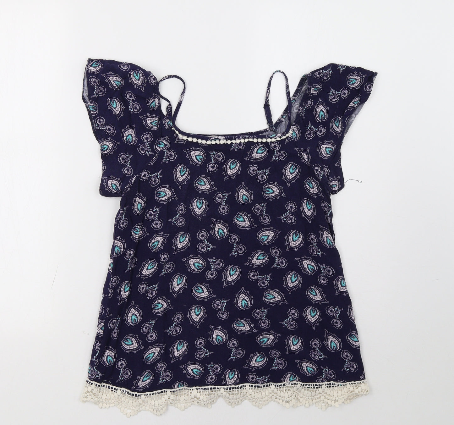 George Womens Purple Geometric  Basic Tank Size 8