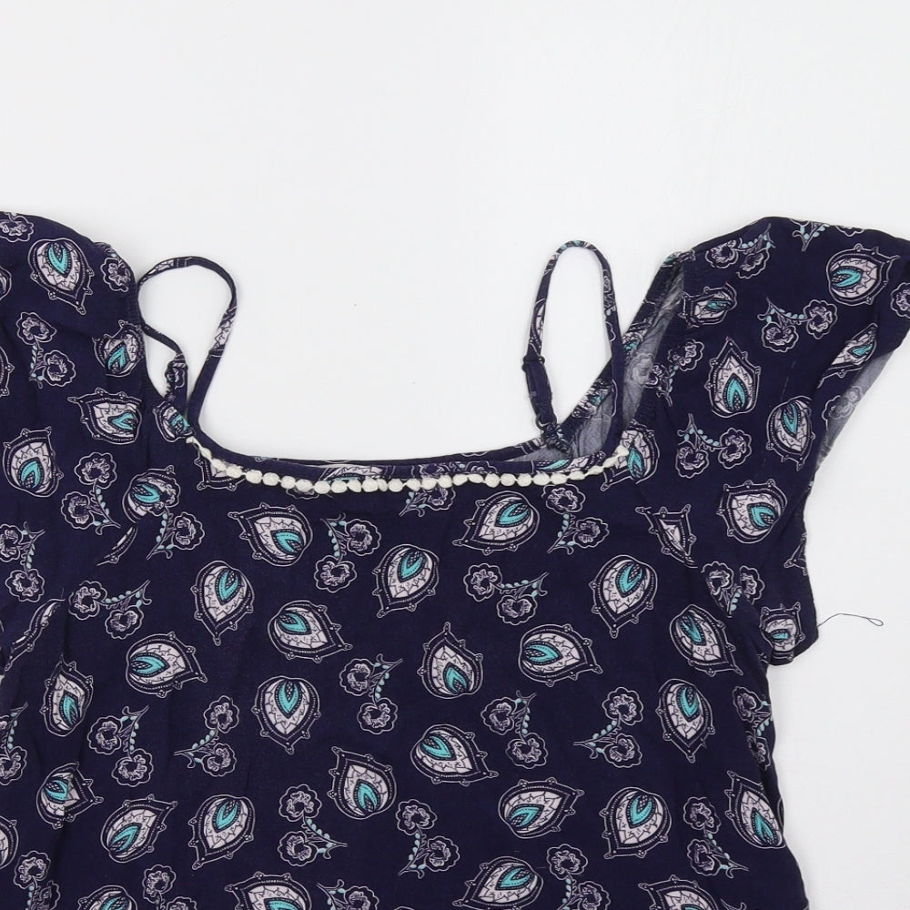 George Womens Purple Geometric  Basic Tank Size 8