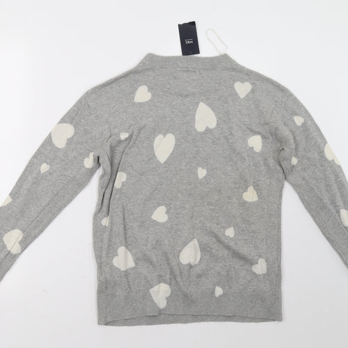 marks and Womens Grey Polka Dot  Pullover Sweatshirt Size S