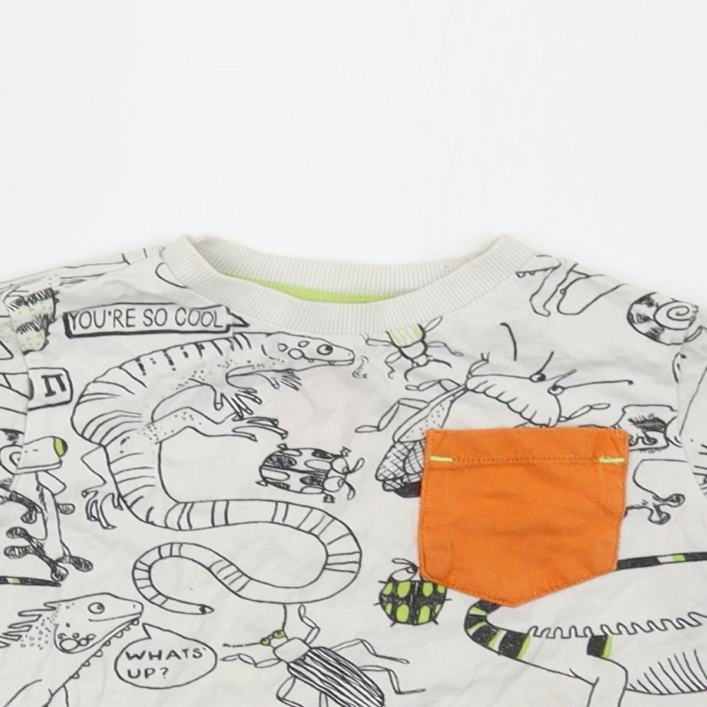 F&F Boys White Polka Dot  Basic T-Shirt Size 2-3 Years