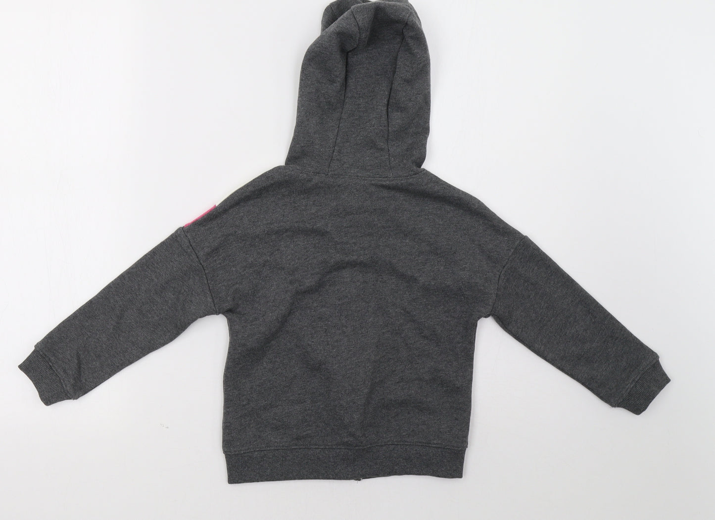 Sainsburys Girls Grey Striped  Full Zip Sweatshirt Size 5 Years
