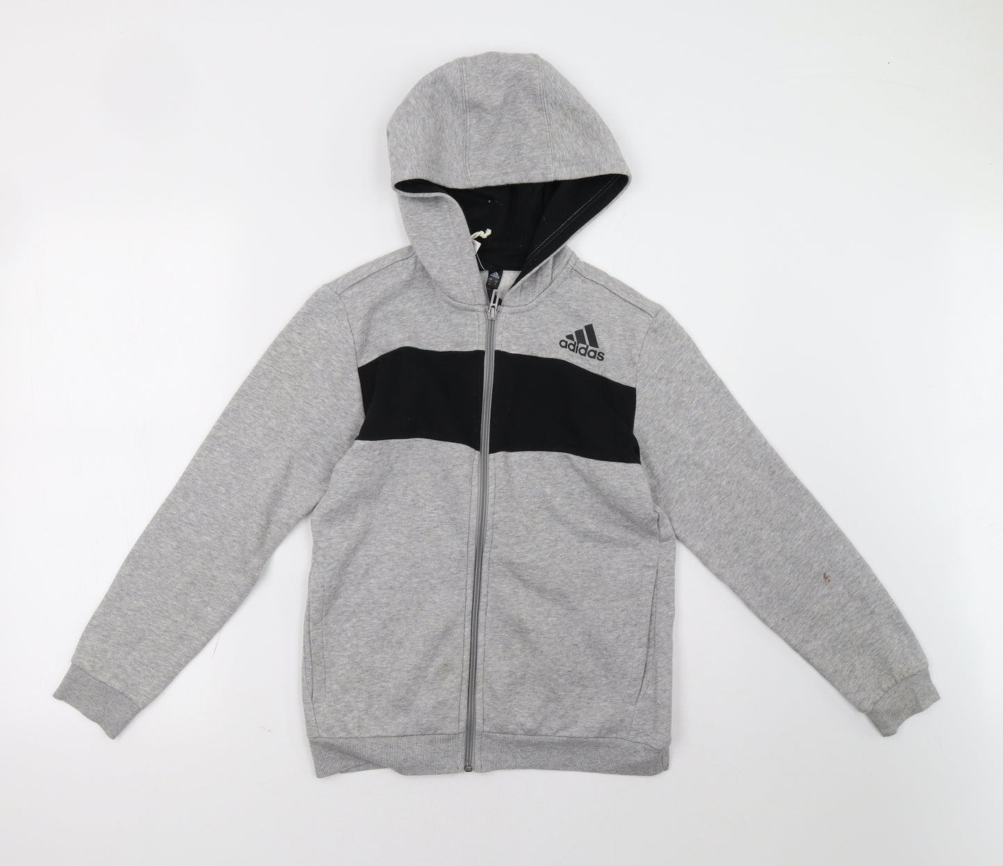 adidas Boys Grey   Full Zip Hoodie Size 12 Years