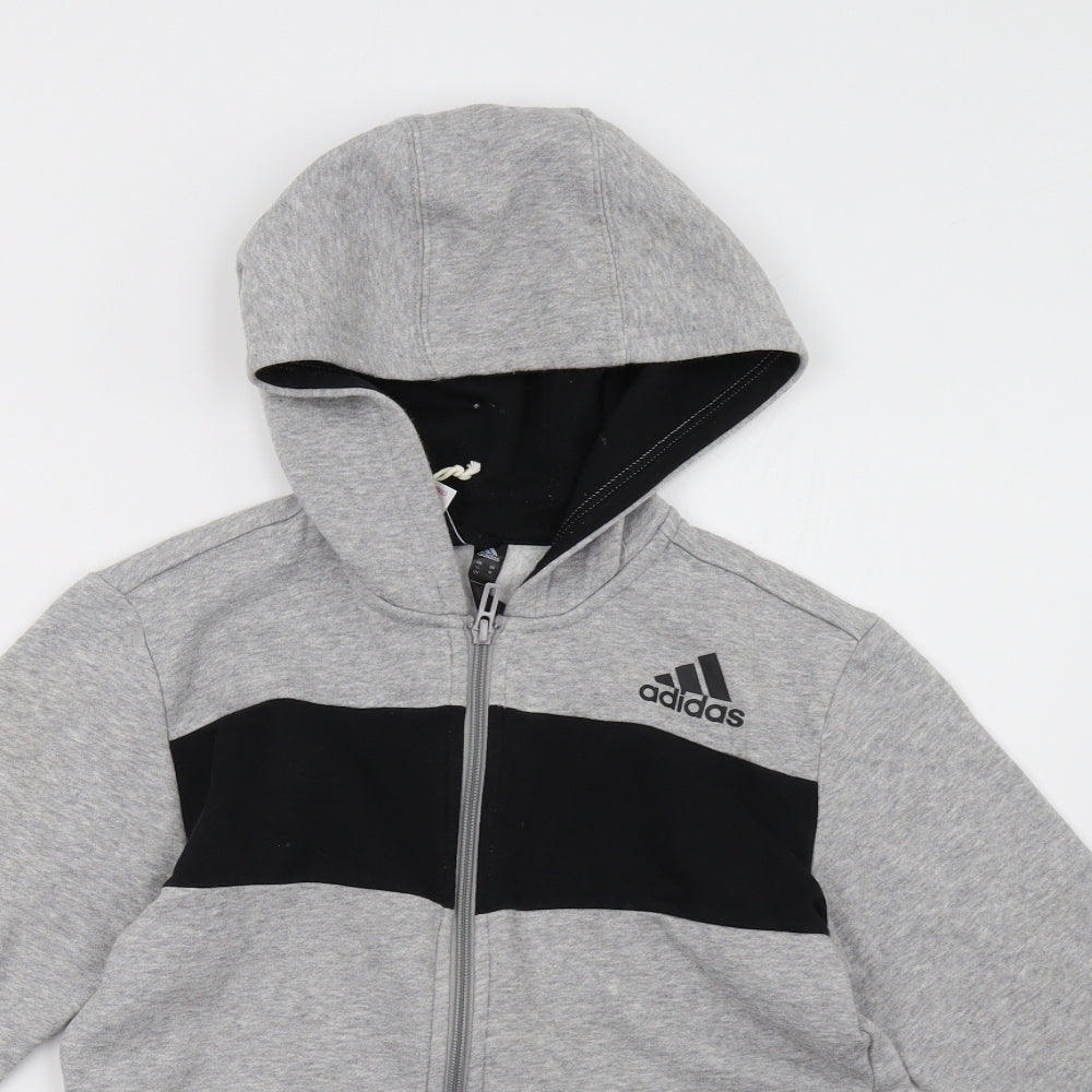 adidas Boys Grey   Full Zip Hoodie Size 12 Years
