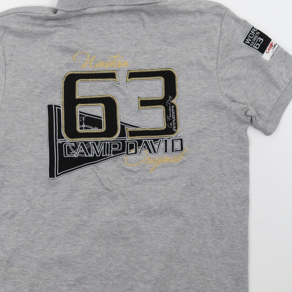 Camp David Mens Grey    Polo Size L