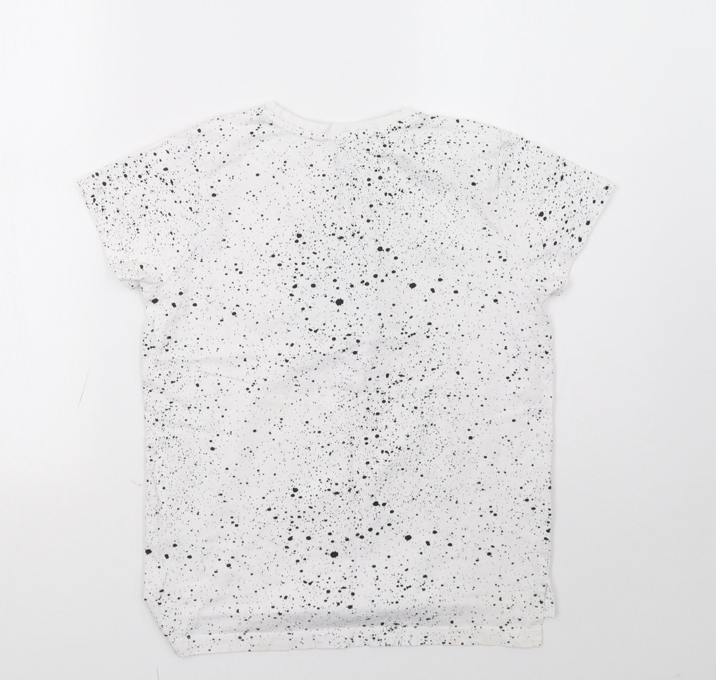 Primark Boys White Polka Dot  Basic T-Shirt Size 9-10 Years