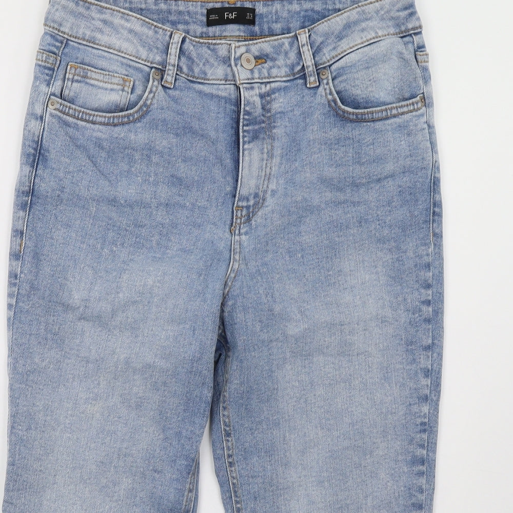 F&F Womens Blue  Denim Bermuda Shorts Size 12