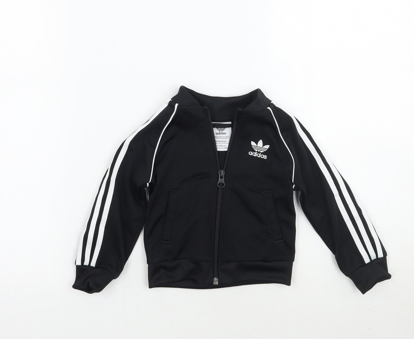adidas Baby Black Striped  Jacket Coat Size 6-9 Months