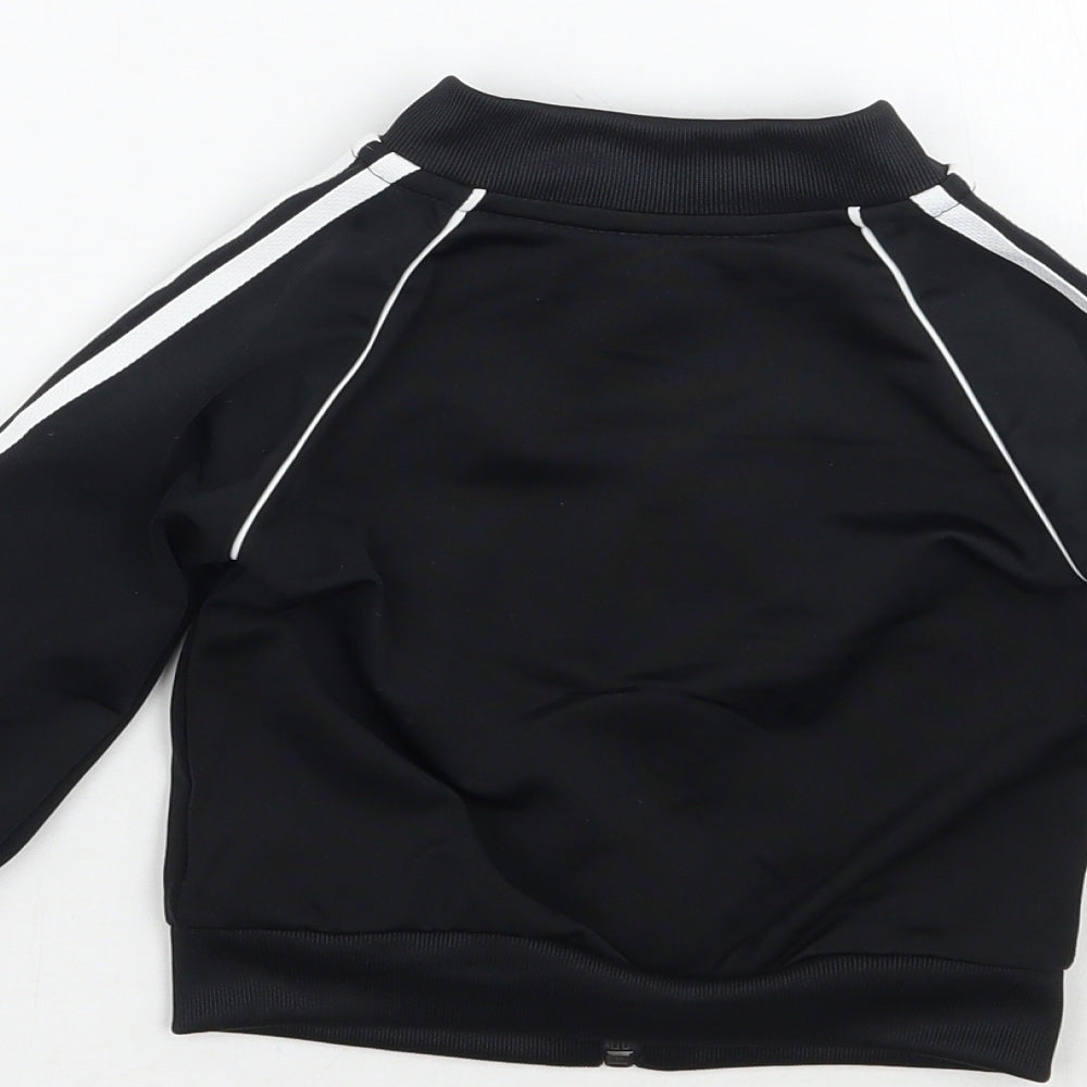 adidas Baby Black Striped  Jacket Coat Size 6-9 Months